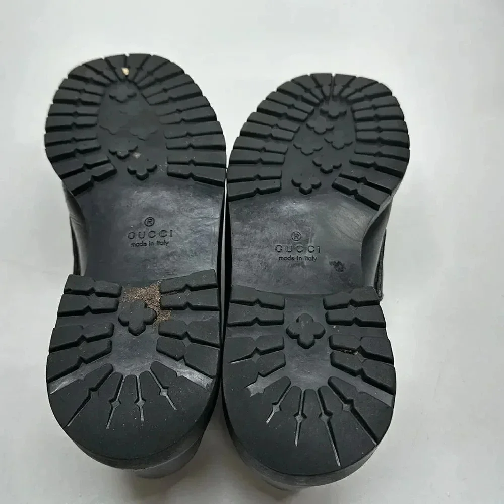 Gucci Black Leather Horsebit Loafers